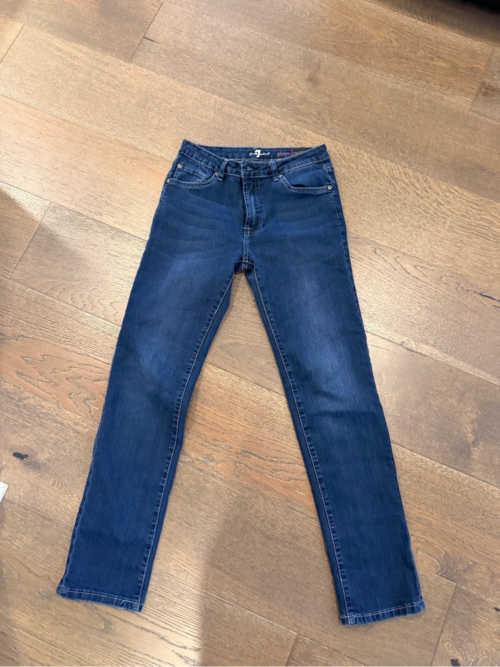 7 For All Mankind Slim Straight Dark Blue Jeans